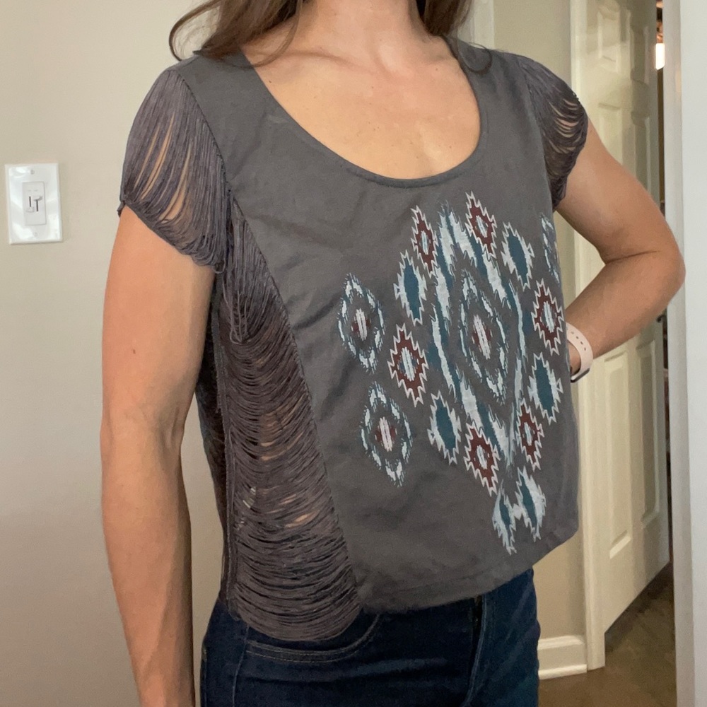 Sheer Fringe Tribal Tee